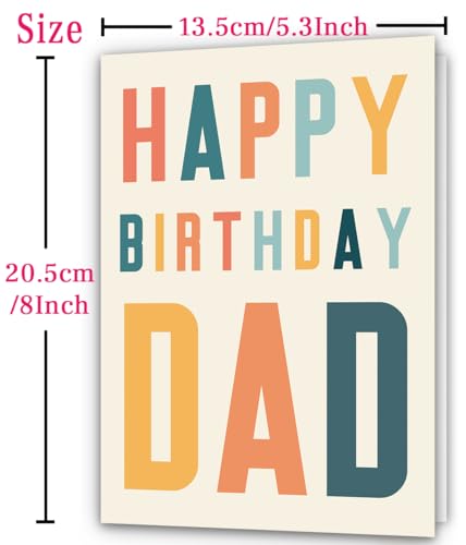 ATTLVV Happy Birthday Gift Card for Dad,Funny Birthday Card for Father,Best Bday Cards from Daughter Son,Dad Birthday Gift - Image 2