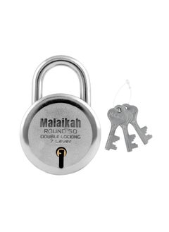 MALAIKAH Malaikah Round 50 mm Padlock Double Locking 7 Lever with 3 Keys Ideal for Gate Shutter and Shop Ideal for Gate Shutter and Shop Made in Aligarh India Pack of 4  - Image 4