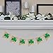 Partyprops Rustic Shamrock Garland | Burlap Shamrock Garland Banner | St. Patricks Day Decorations | Burlap Clover - Image 2
