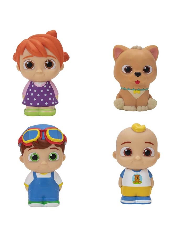 Cocomelon 4 Figure Pack - JJ & Family Figure Set (JJ, YoYo, TomTom, Bingo) - Image 1