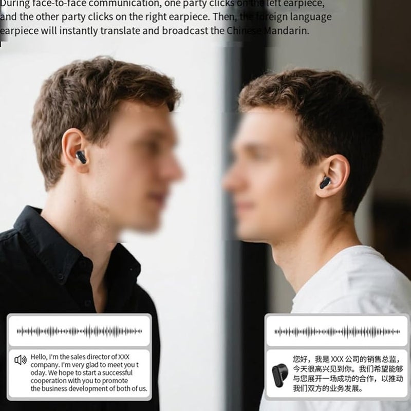 NE20 Pro AI Translation Earbuds Real Time LED Display IPX7 Waterproof HD Stereo Black - Image 3