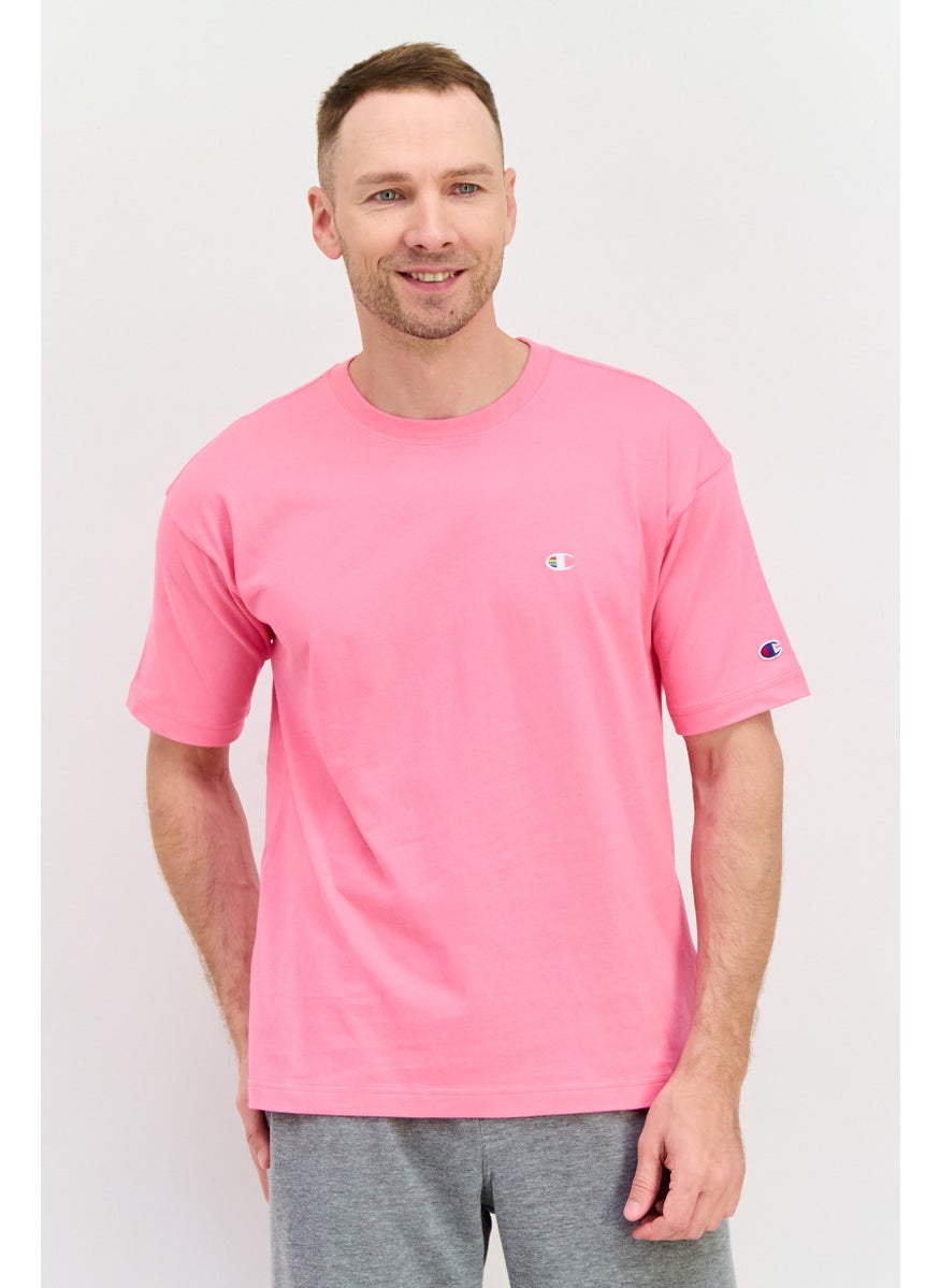 Champion Men Sportswear Fit Short Sleeves Outdoor T-Shirt, Pink  - Image 1