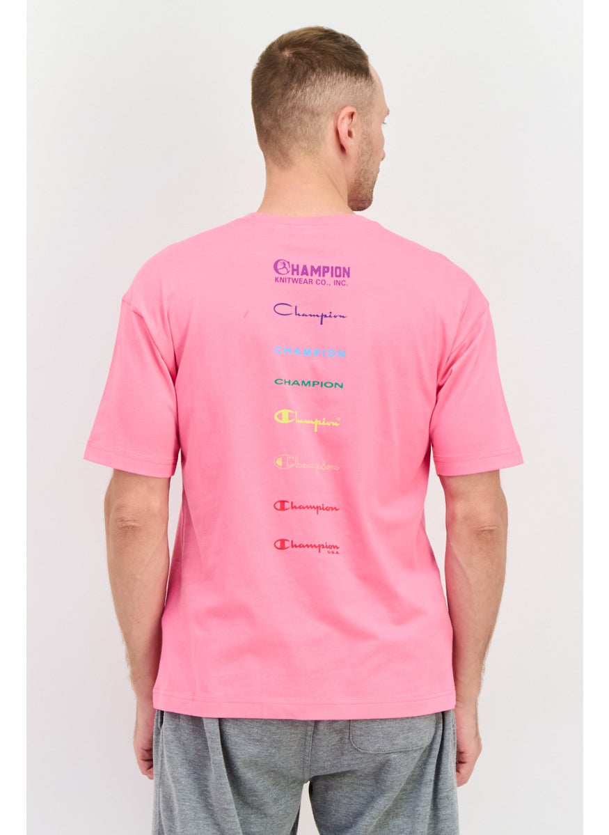 Champion Men Sportswear Fit Short Sleeves Outdoor T-Shirt, Pink  - Image 4