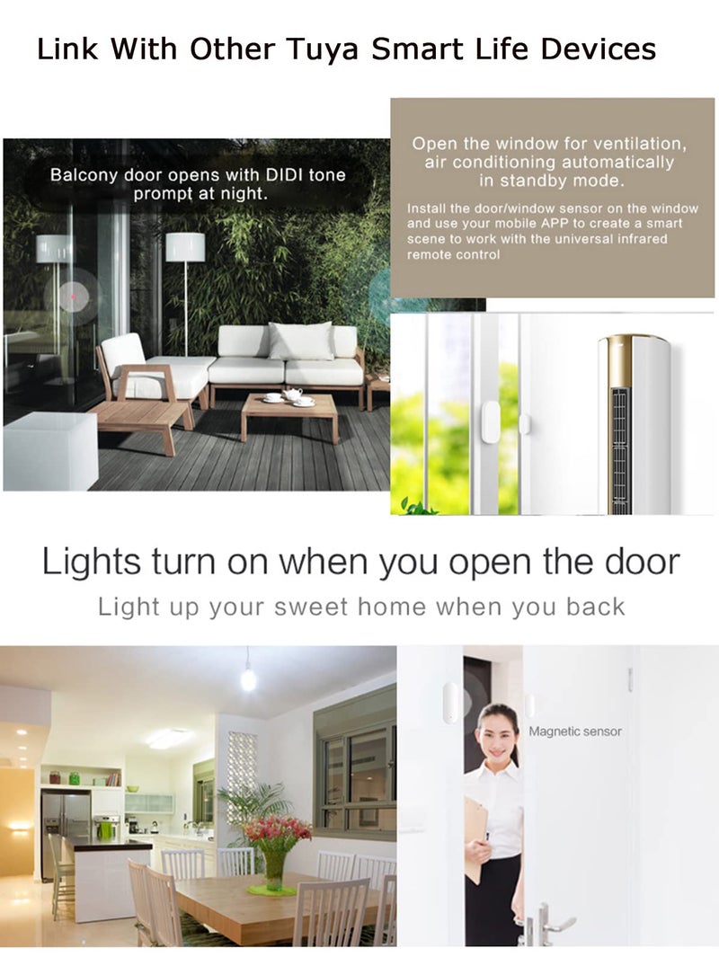 Gaoducash Tuya WiFi Door Sensor: Wireless Security Alarm, Compatible with Alexa, Google Home, Siri - Smart Door Sensor for Home Business Security (1 Pack) - Image 5