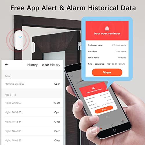 Gaoducash Tuya WiFi Door Sensor: Wireless Security Alarm, Compatible with Alexa, Google Home, Siri - Smart Door Sensor for Home Business Security (1 Pack) - Image 4