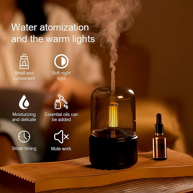 ALMA® Candlelight Lamp Aromatherapy Diffuser & Humidifier - Essential Oil Diffuser 120ML - Cool Mist Ultrasonic Humidifier - Image 4