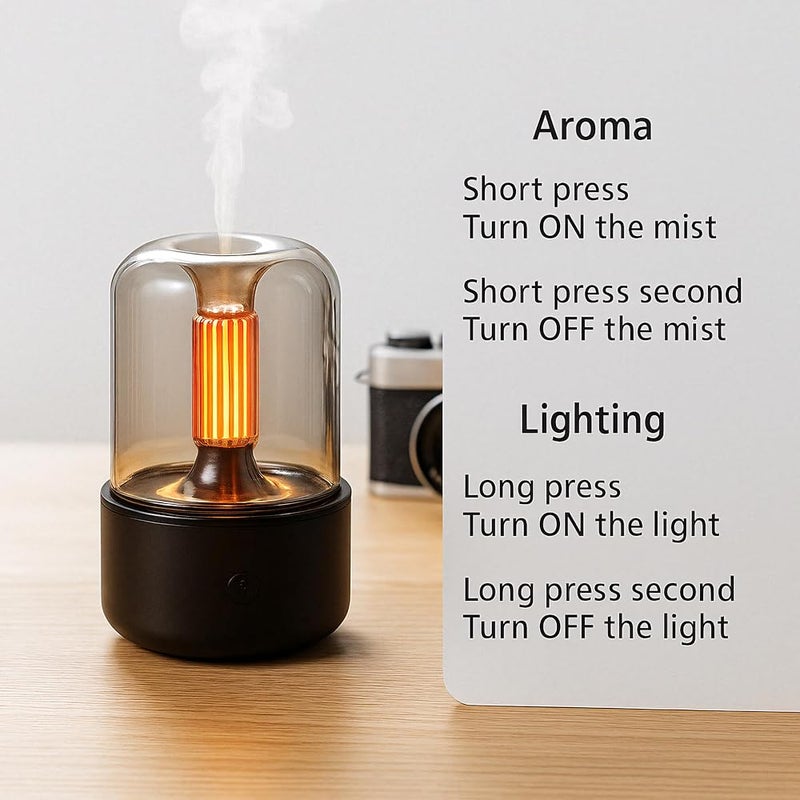 ALMA® Candlelight Lamp Aromatherapy Diffuser & Humidifier - Essential Oil Diffuser 120ML - Cool Mist Ultrasonic Humidifier - Image 5