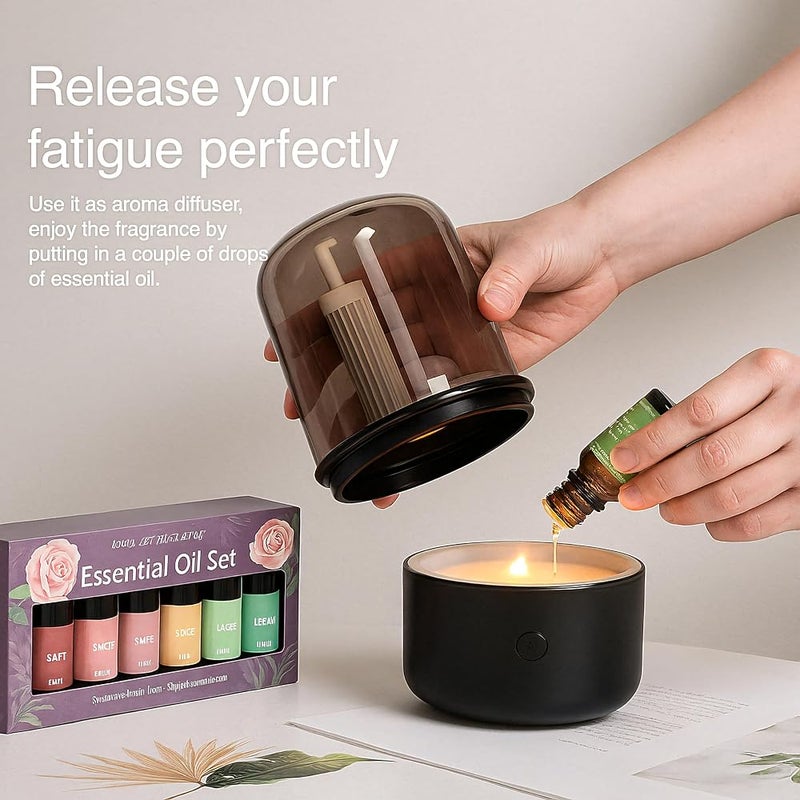 ALMA® Candlelight Lamp Aromatherapy Diffuser & Humidifier - Essential Oil Diffuser 120ML - Cool Mist Ultrasonic Humidifier - Image 3