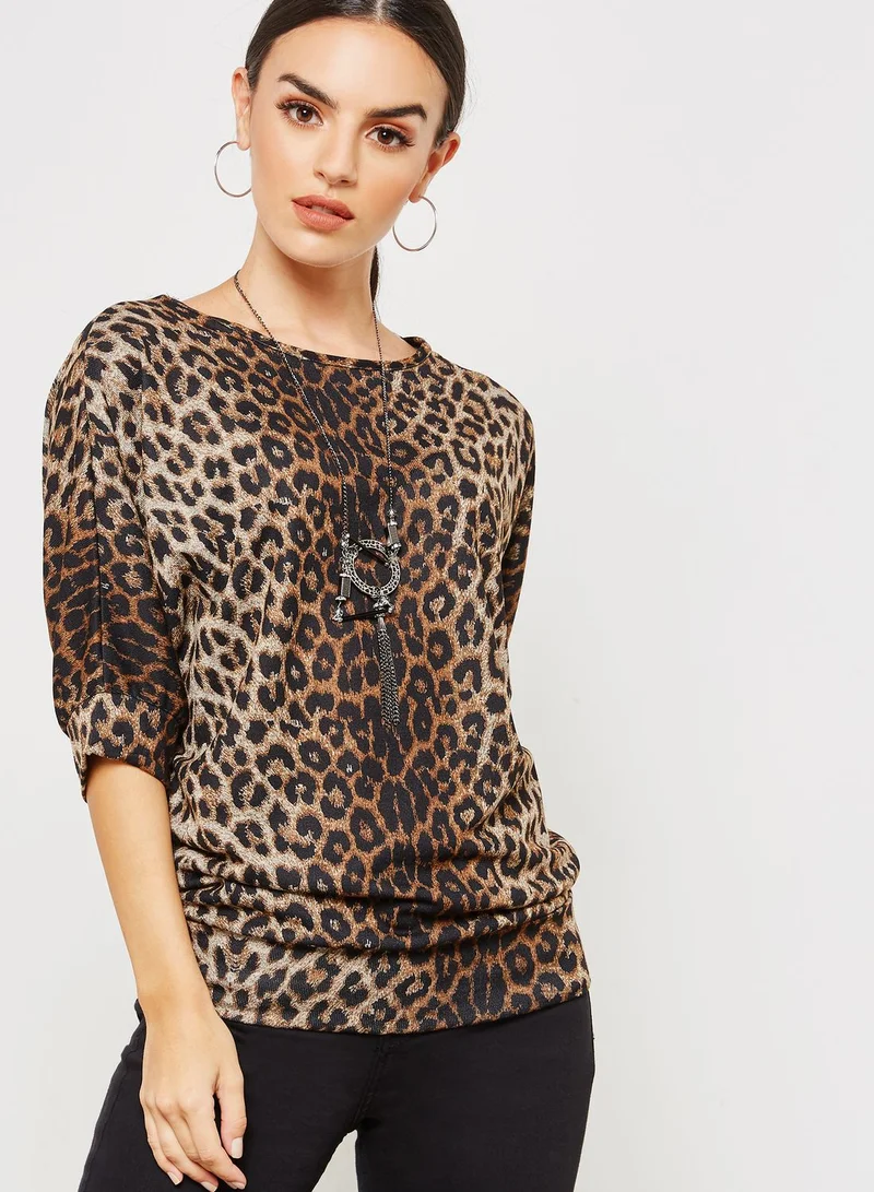QUIZ Leopard Print Top