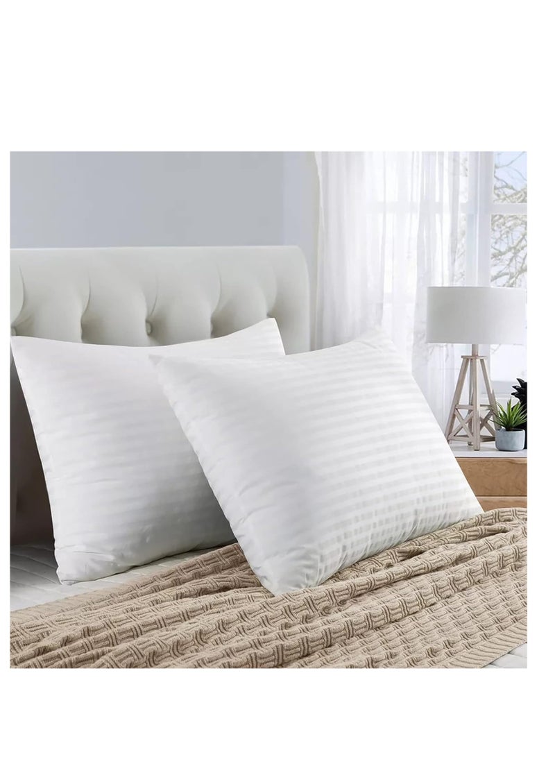 Sleep night Sleep Night Pack Of 2 Soft Stripe Hotel Pillow 1 Kg Size 50 X 75 cm, Breathable Soft Microfiber Filling Pillows for Neck Pain, Back Side & Stomach Sleepers  - Image 3