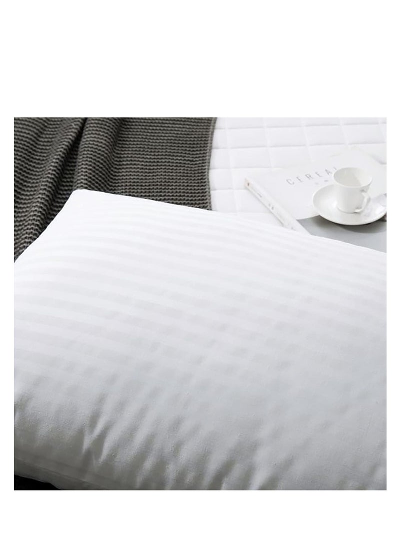 Sleep night Sleep Night Pack Of 2 Soft Stripe Hotel Pillow 1 Kg Size 50 X 75 cm, Breathable Soft Microfiber Filling Pillows for Neck Pain, Back Side & Stomach Sleepers  - Image 2