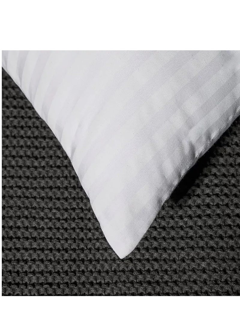 Sleep night Sleep Night Pack Of 2 Soft Stripe Hotel Pillow 1 Kg Size 50 X 75 cm, Breathable Soft Microfiber Filling Pillows for Neck Pain, Back Side & Stomach Sleepers  - Image 4