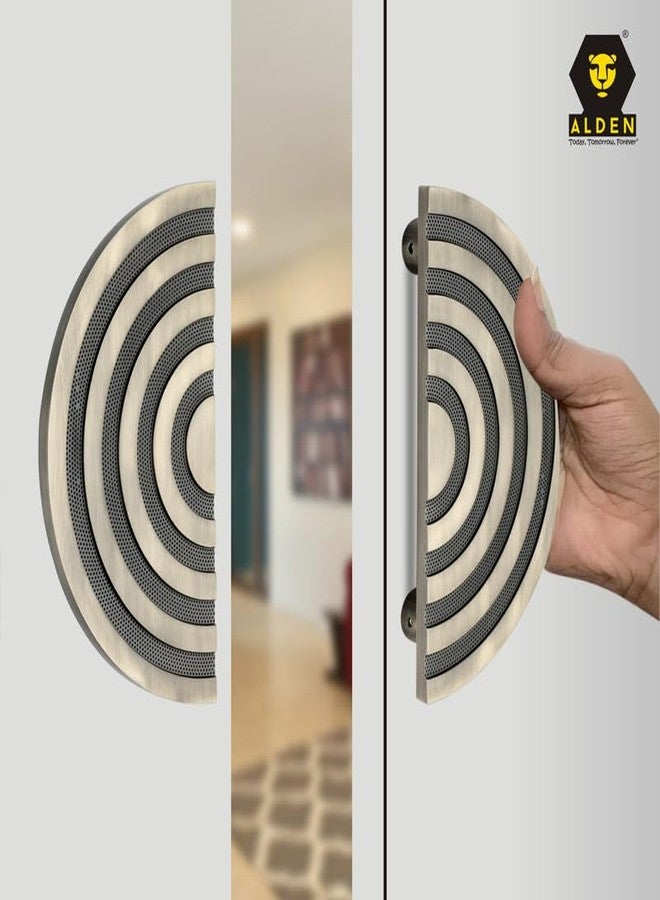 ALDEN Pull Door Handles for Main Door || Round Shape Door Handle - for Main Door || Pull Push Antique Door Handle for Home, Office, Hotel || Aluminium (8 Inches- Pack of 1) Brass Antique - Image 3