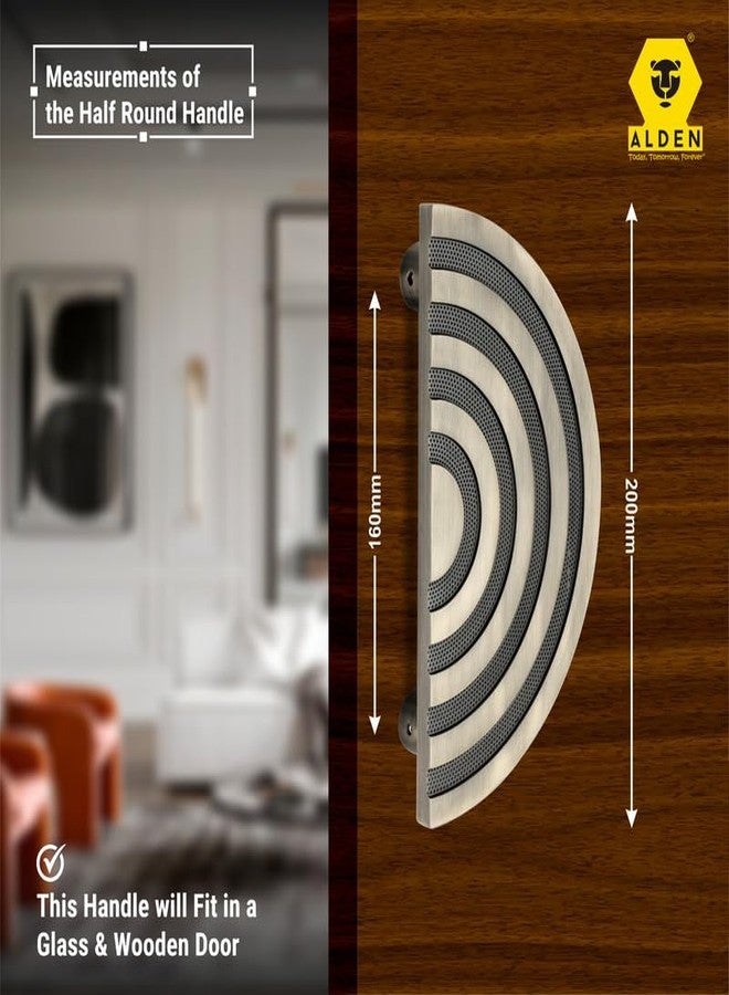 ALDEN Pull Door Handles for Main Door || Round Shape Door Handle - for Main Door || Pull Push Antique Door Handle for Home, Office, Hotel || Aluminium (8 Inches- Pack of 1) Brass Antique - Image 4