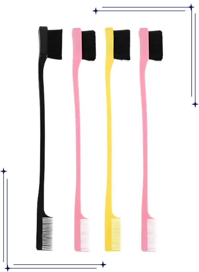 فرشاة حواجب مشط فرشاة ذات وجهين مجموعة من 4 فرشاة - Image 1