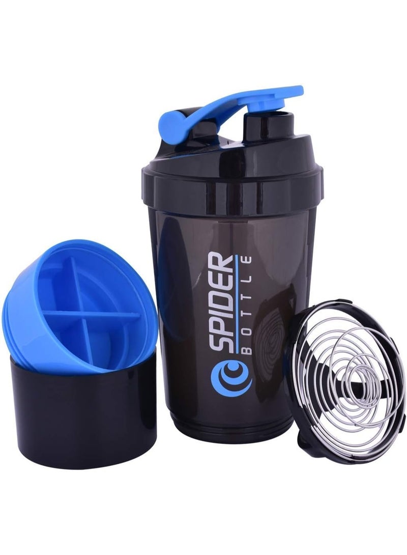 سبايدر بوتل زجاجة رج البروتين باللون الأزرق 500 مل - Image 1
