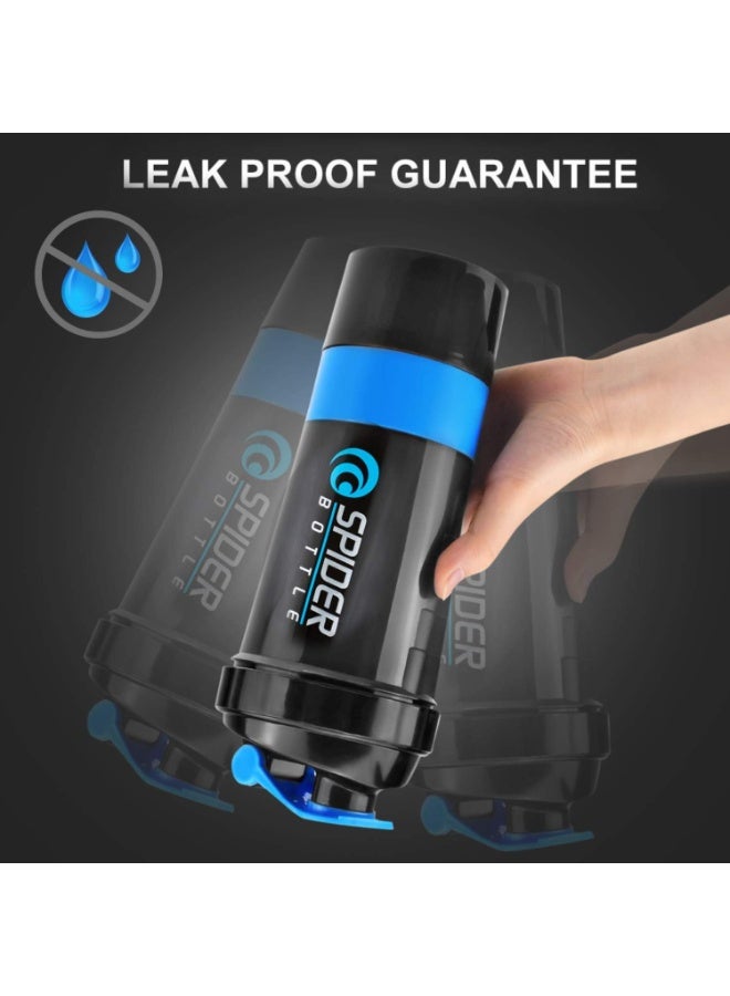 سبايدر بوتل زجاجة رج البروتين باللون الأزرق 500 مل - Image 4