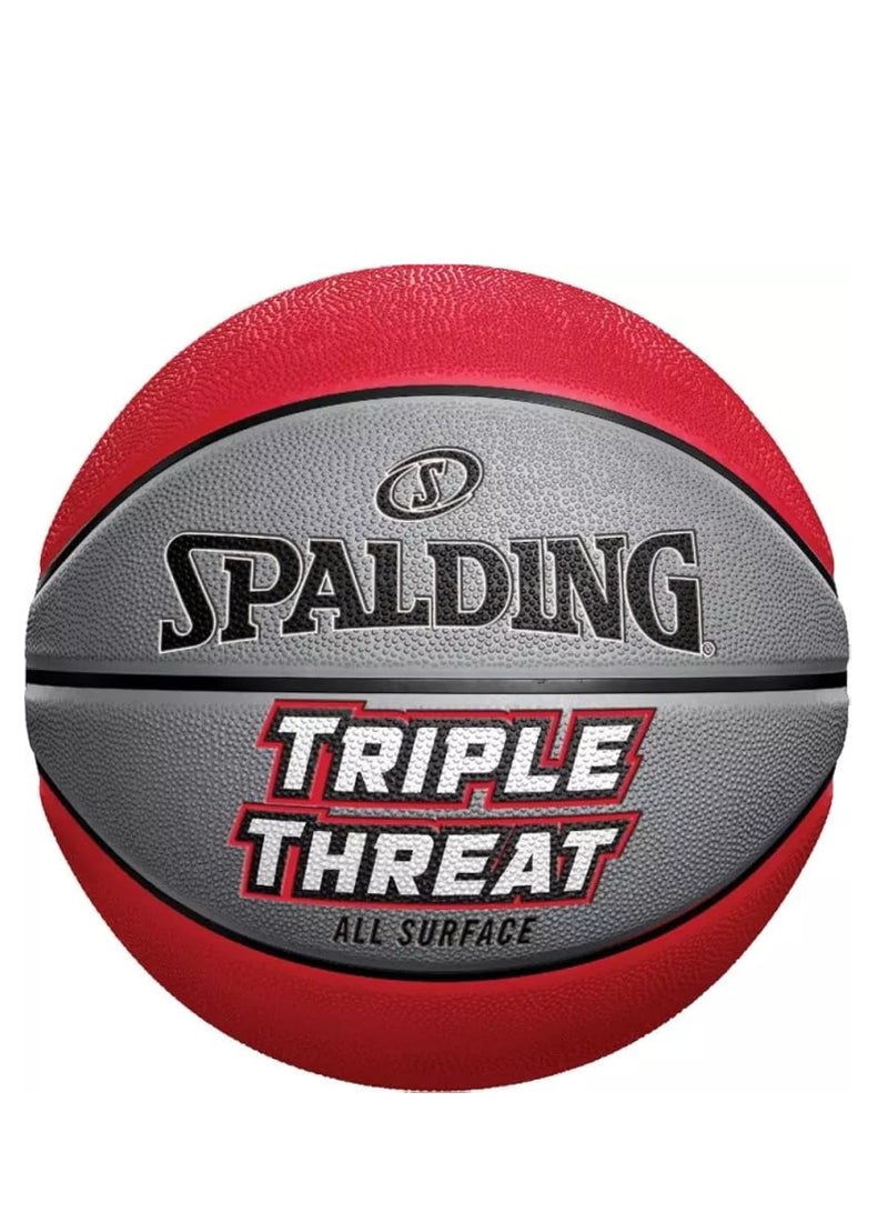 SPALDING Triple Threat Rubber Basketball, Size 7 – Durable for Outdoor and Indoor Play