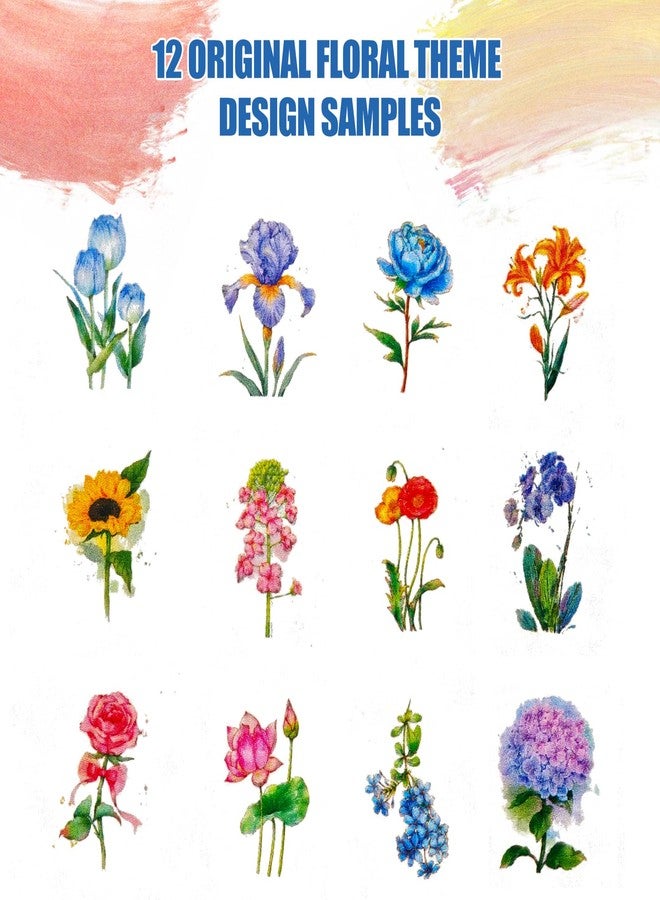DPDPPL Watercolor Workbook, Water Coloring Book with 13 Pages 300GSM Paper, 26 Colors Watercolor Paint Set with Brush & Storage Bag, Beginner-Friendly Coloring Book for Adults - Flowers Theme Art Kit - Image 5
