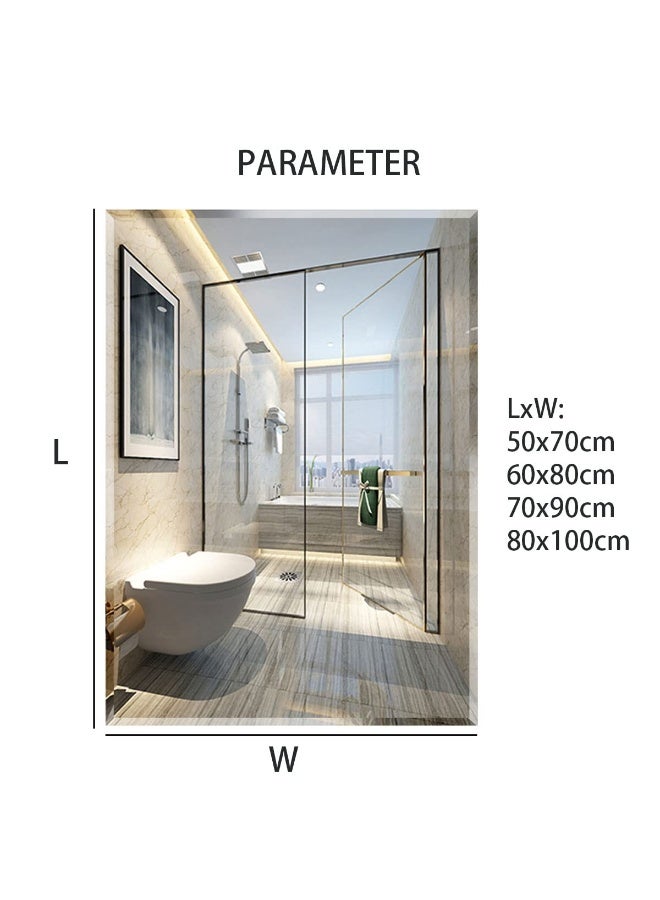 Bathroom Mirror Vanity Makeup Mirror Wall Mounted Frameless Rectangular Mirror for Bathroom Vanity Bedroom Dressing Table Vertical or Horizontal Hanging (70 * 90cm)  - Image 2