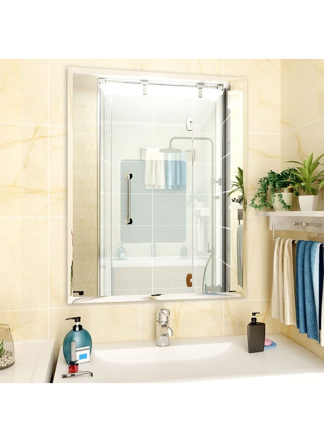 Bathroom Mirror Vanity Makeup Mirror Wall Mounted Frameless Rectangular Mirror for Bathroom Vanity Bedroom Dressing Table Vertical or Horizontal Hanging (70 * 90cm)  - Image 3