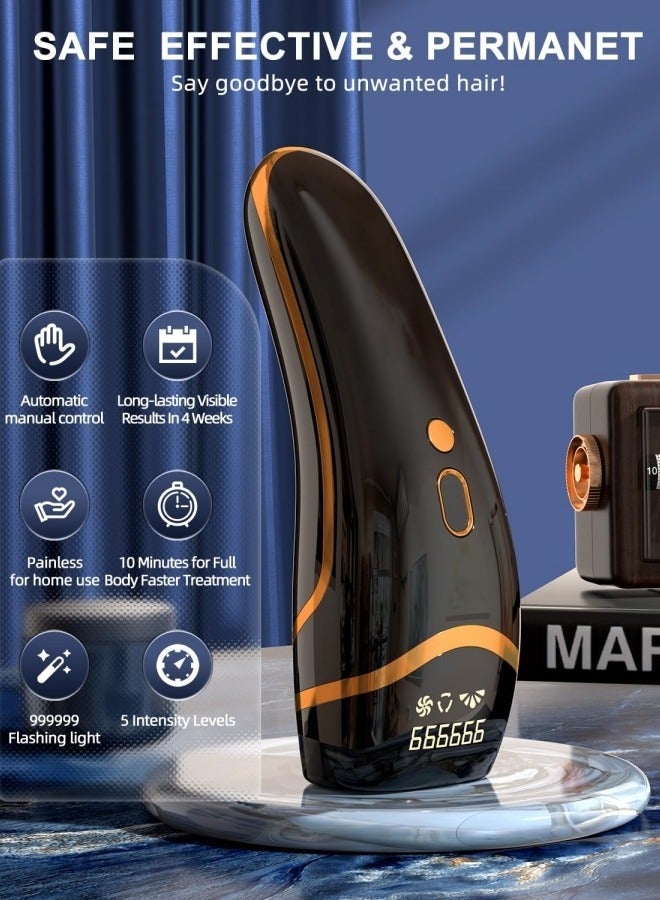 general آلة إزالة الشعر بالليزر الكهربائية دائمة للنساء والرجال 999999 ومضة جهاز إزالة الشعر في المنزل للوجه والساقين والذراعين وعلاج الجسم بالكامل - Image 3
