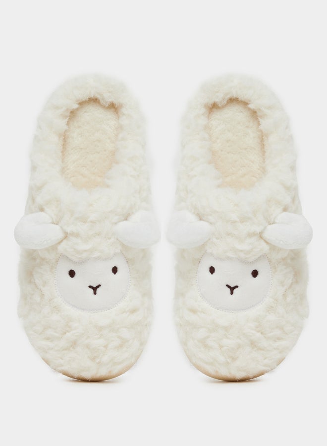Styli Plush Faux Fur Round Toe Bedroom Slippers  - Image 5