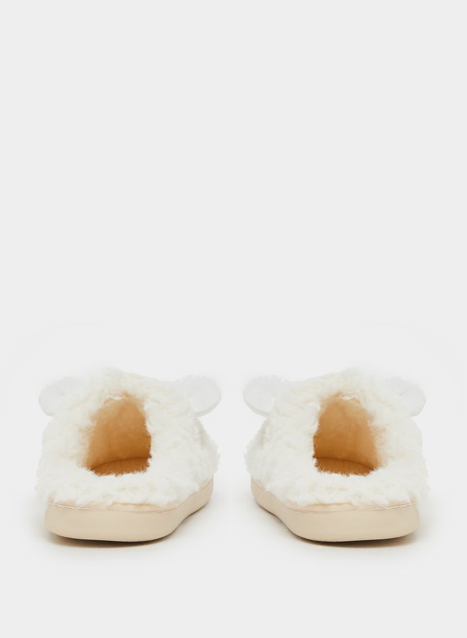 Styli Plush Faux Fur Round Toe Bedroom Slippers  - Image 4