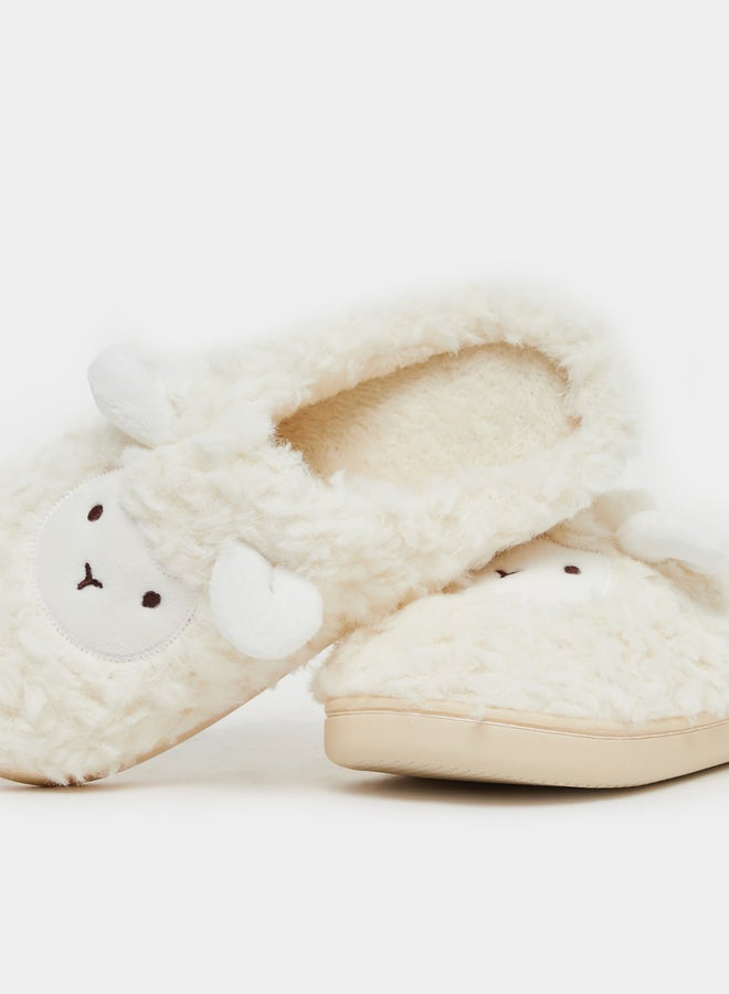 Styli Plush Faux Fur Round Toe Bedroom Slippers  - Image 3