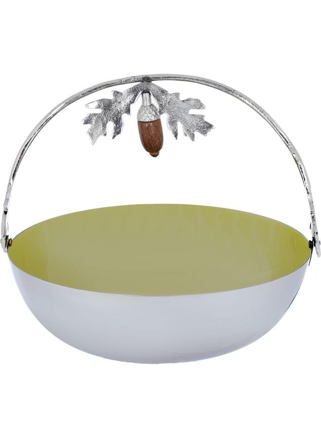 السيف  طبق تقديم من الفولاذ مقاس 20×6 سم دائري باللون الفضي العميق - Image 1