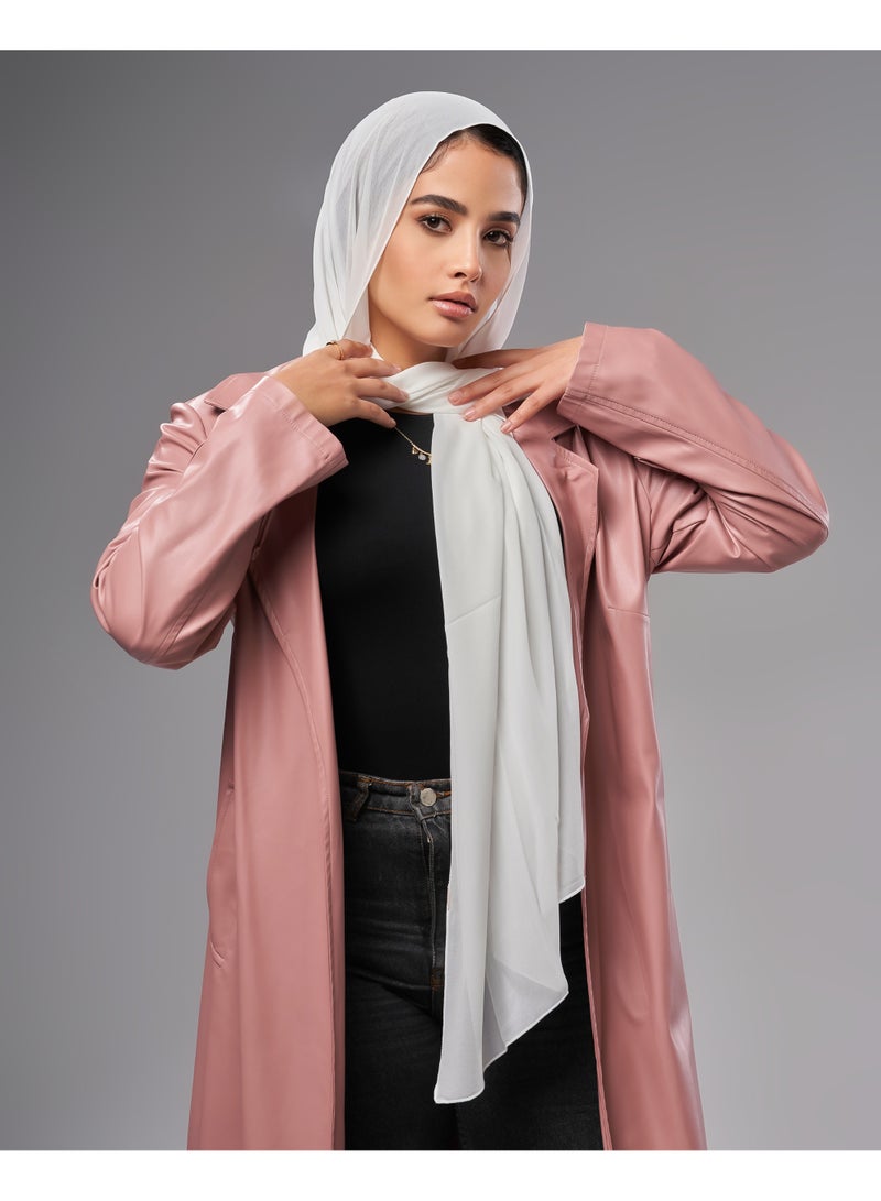 Lavezzi Soft Chiffon Hijab for Women, Solid Color Soft Chiffon Crepe Hijab Scarf – Long Fashion Hijabs Scarves - Muslim Scarf Hijab – Hijab Shawl - Offwhite - Image 2