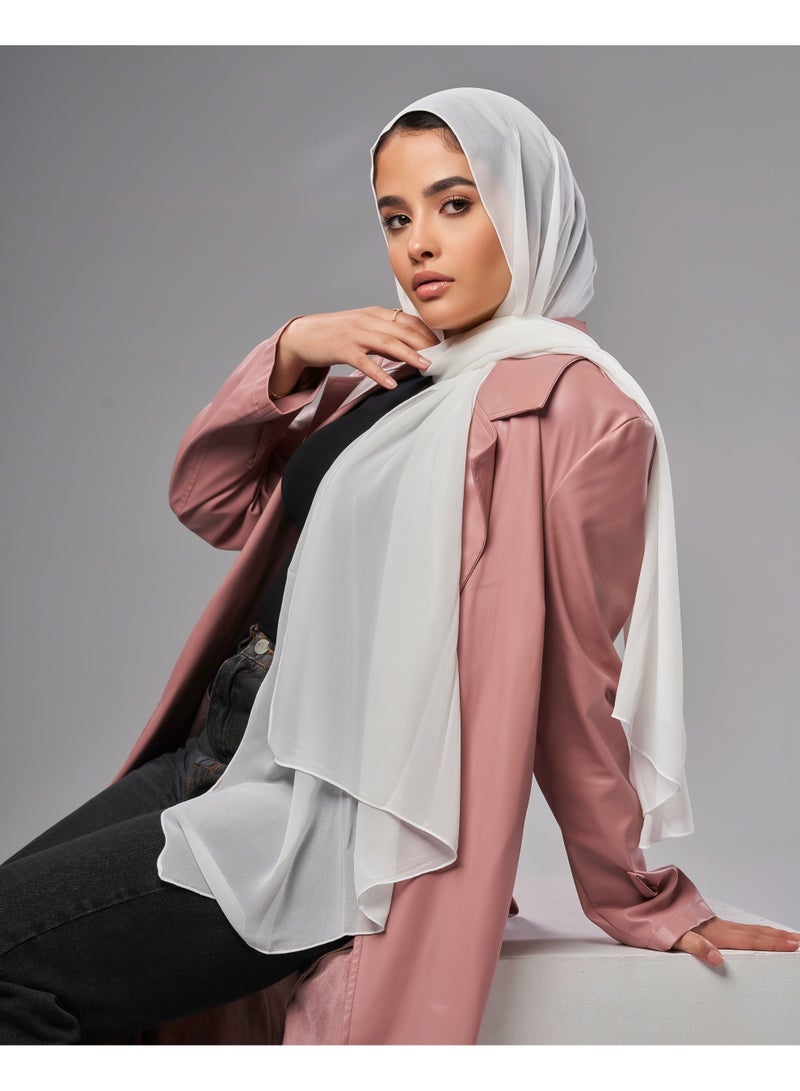 Lavezzi Soft Chiffon Hijab for Women, Solid Color Soft Chiffon Crepe Hijab Scarf – Long Fashion Hijabs Scarves - Muslim Scarf Hijab – Hijab Shawl - Offwhite - Image 1