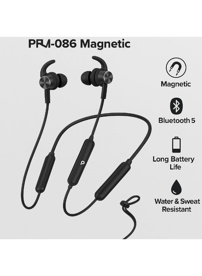 PROMASS PM-0806 Magnetic Wireless Bluetooth 5.1 Sports Earphones with 60H Playtime, Waterproof Design & HD Sound - Image 2