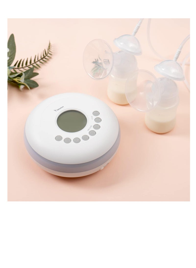 Bistos Double Electric Breast Pump Hands Free Breast Milk Pump Wearable Pumps for Breastfeeding 16 Pressure Levels and 6 Cycles Strong Suction 2 Size Flanges - Image 2