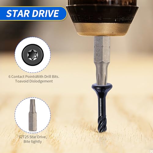 YISRHMCS #10 x 3 Inch Deck Screws, 55 PCS, Carbon Steel Black Epoxy Coated Rust Resistant Self Tapping Wood Screws with T25 Star Bit, for Deck, Fence, Patio and Outdoor Furniture - Image 4