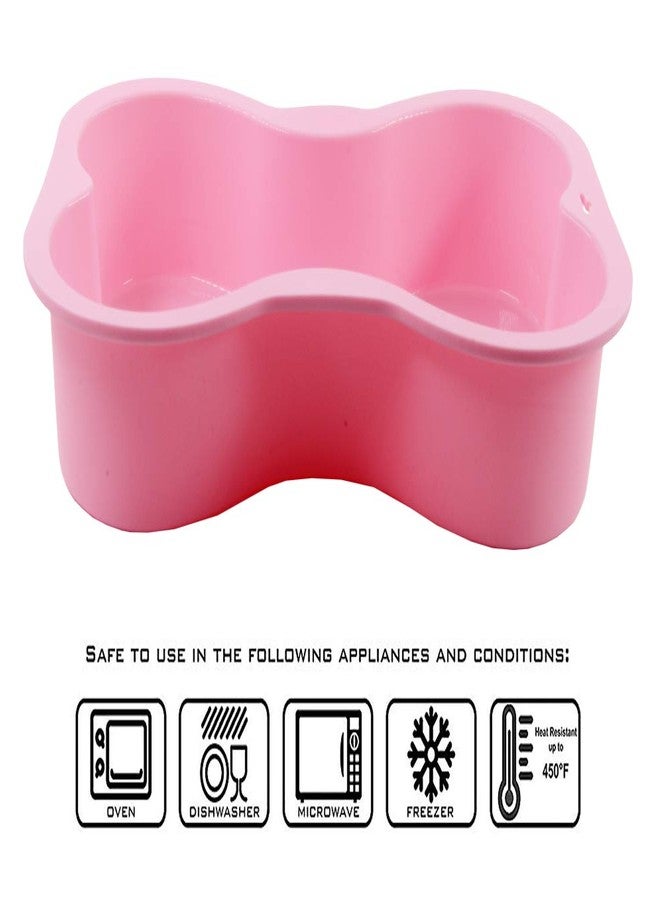HINMAY Dog Birthday Cake Mold Silicone Bone Shape Cake Pan with Decorating Pen (Pink, 10") - Image 5