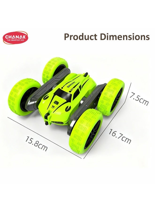 Chanak 360° Rotating RC Stunt Car 4WD double-sided remote car with 2 motors, LED lights, 2.4GHz control & rechargeable battery. High-speed durable toy for kids age 6+ (Color as per Availability) - Image 5