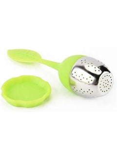 Generic 1PCS Tea Infuser,Stainless Steel Strainer filter Infuser with Long Silicone Leaf Shape Handle for Loose Leaf or Herbal Tea, Green  - Image 3