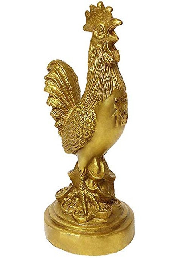 BRASSTAR Golden Brass Feng Shui Rooster Statue 3.9”(H) Coin Money Luck Home Décor Sculpture Auspicious Animal Chinese Zodiac Gift Collection PTZY019 - Image 1