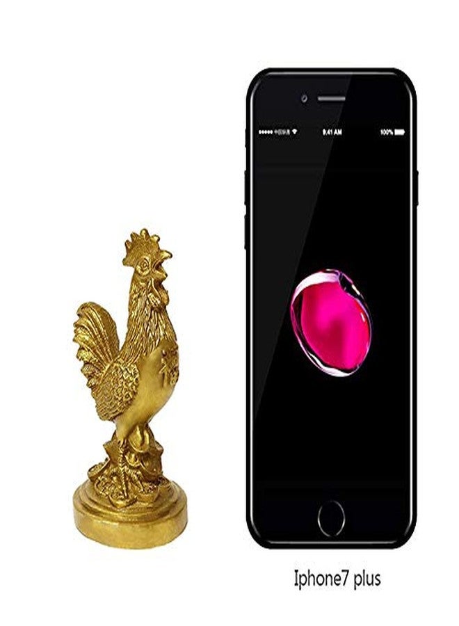 BRASSTAR Golden Brass Feng Shui Rooster Statue 3.9”(H) Coin Money Luck Home Décor Sculpture Auspicious Animal Chinese Zodiac Gift Collection PTZY019 - Image 3