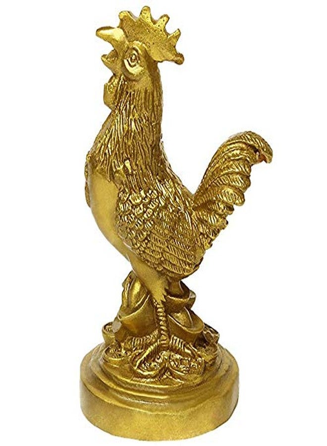 BRASSTAR Golden Brass Feng Shui Rooster Statue 3.9”(H) Coin Money Luck Home Décor Sculpture Auspicious Animal Chinese Zodiac Gift Collection PTZY019 - Image 5