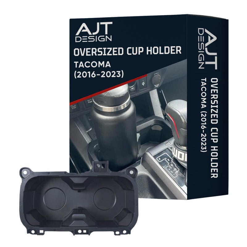 AJT DESIGN Oversized Cup Holder for Toyota Tacoma 20162023 ABS Plastic Oversized Cup Holder Replacement for Tacoma Black Vessel Diameter of 365 Made in USA