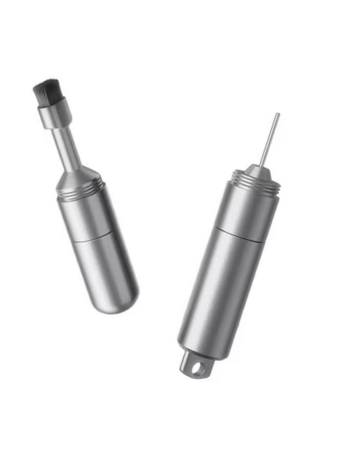 قطعة واحدة 2 في 1 أداة إخراج حاوية شريحة الهاتف دبوس مفتاح محمول صغير لسلسلة المفاتيح مسحة تنظيف سماعات الألومنيوم متعددة الوظائف - Image 1