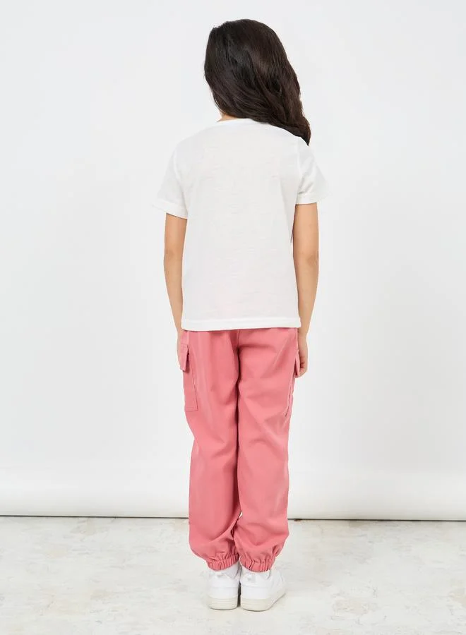 Styli Butterfly Print T-Shirt & Cargo Pants Set