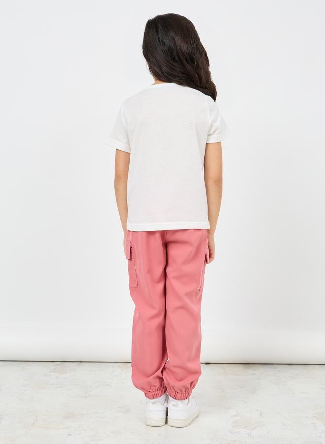 Styli Butterfly Print T-Shirt & Cargo Pants Set  - Image 4