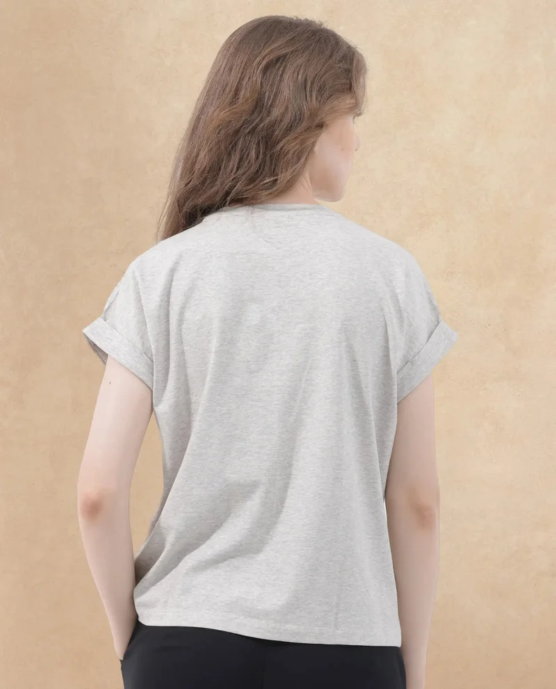 Rareism Women's Desk To Dinner Melange T-Shirt
