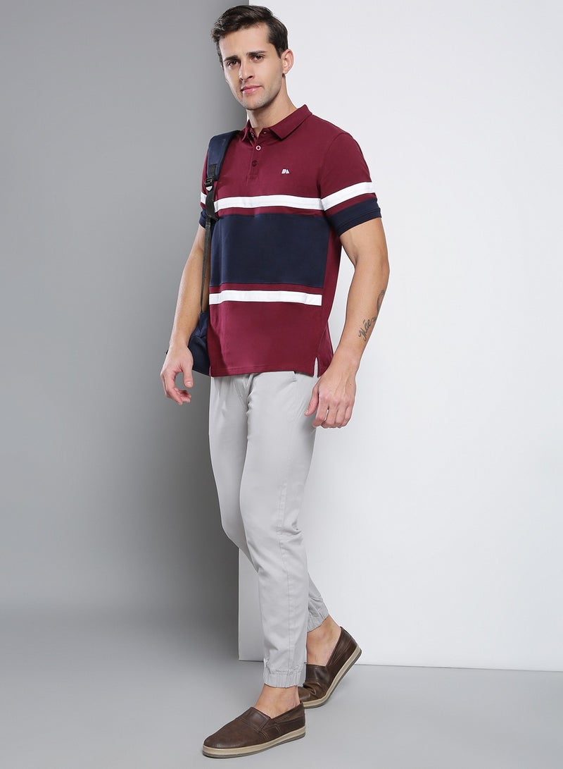 Dennis Lingo Men's Regular Fit Light Grey Cotton Trousers - Mid-Rise, Full Length, Button & Zip Closure,  - Image 1