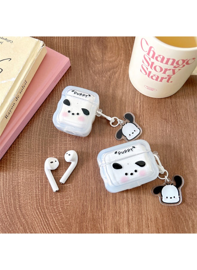 Generic - Wave Pattern Pacha Dog Suitable For Airpods Pro2 For Apple Bluetooth Wireless Headset Cover 1/2/3 Generation Cute Soft-Color:Wave Pattern Pacha Dog Earphone Cover + Pendant-Applicable Model:Airpods Generation 3 - Image 1