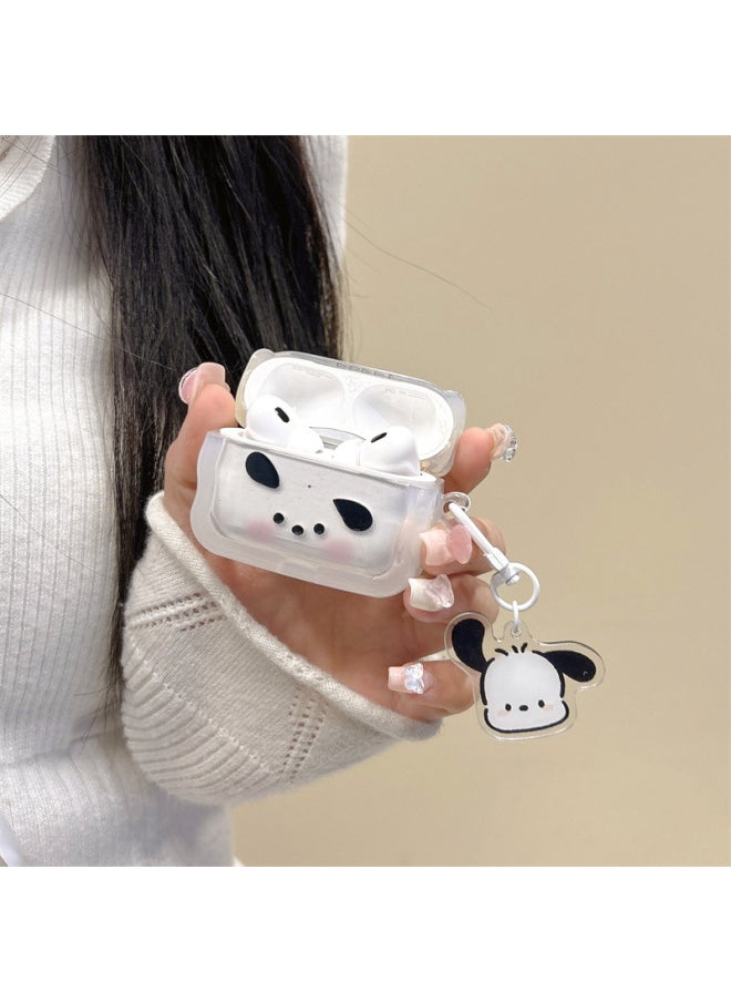 Generic - Wave Pattern Pacha Dog Suitable For Airpods Pro2 For Apple Bluetooth Wireless Headset Cover 1/2/3 Generation Cute Soft-Color:Wave Pattern Pacha Dog Earphone Cover + Pendant-Applicable Model:Airpods Generation 3 - Image 1