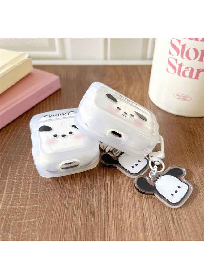 Generic - Wave Pattern Pacha Dog Suitable For Airpods Pro2 For Apple Bluetooth Wireless Headset Cover 1/2/3 Generation Cute Soft-Color:Wave Pattern Pacha Dog Earphone Cover + Pendant-Applicable Model:Airpods Generation 3 - Image 1